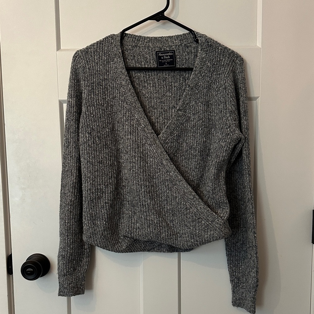 Abercrombie & Fitch V-Neck Faux Wrap Sweater